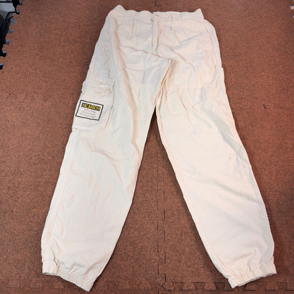Bugle Boy Ocean League Cargo Pants Mens 32 Vintage 90s Search Recovery Cream A+